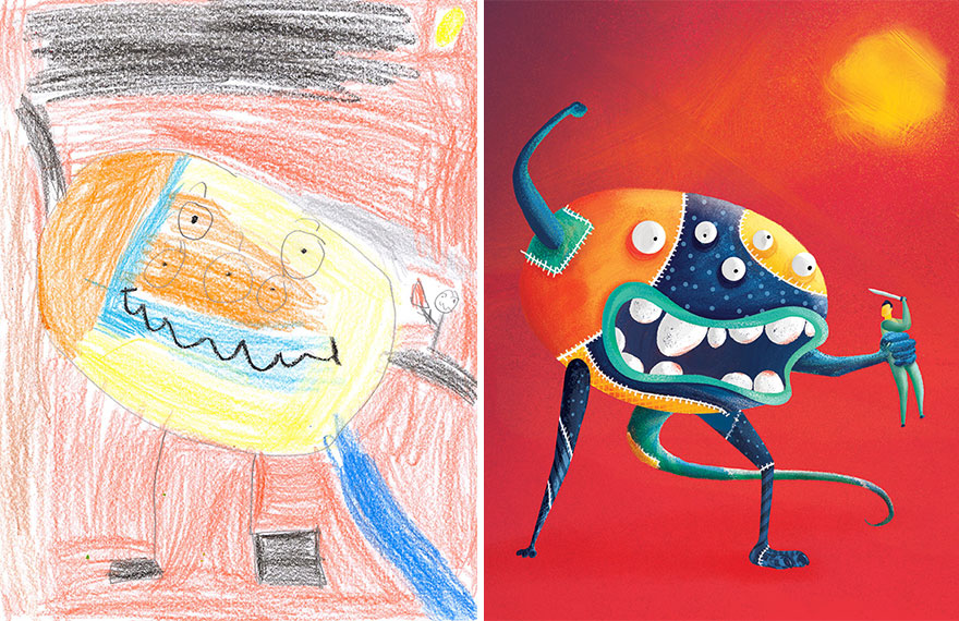 The Monster Project จินตนาการ ภาพน่ารัก ภาพวาดเด็กๆ ศิลปะ