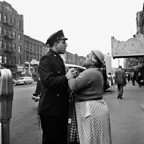 Armenian woman fighting on East 86th Street, September, 1956, New York, NY