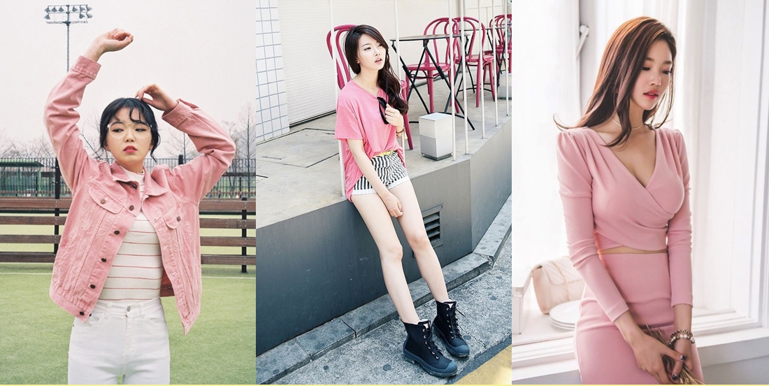 fashion korean pink แฟชั่นสีชมพู แฟชั่นเกาหลี
