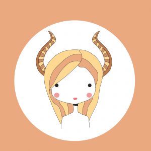 Horoscope Capricorn sign, girl head