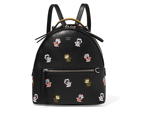 Fendi, Backpack With Embroidered Flowers