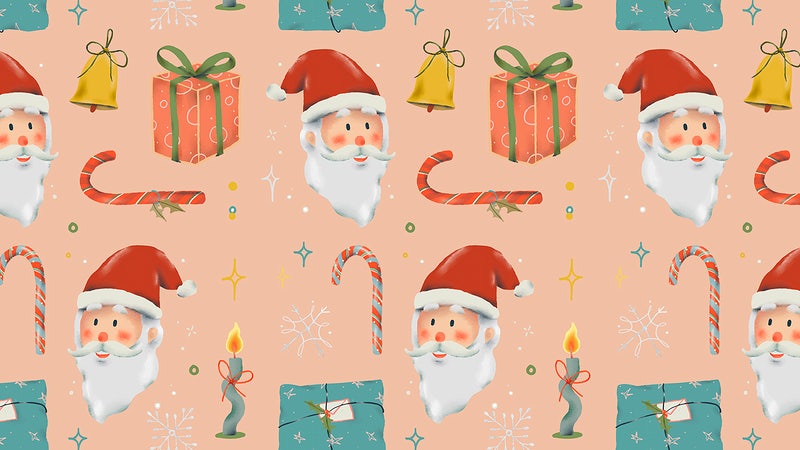 Winter holiday desktop wallpaper, Christmas celebration illustration
