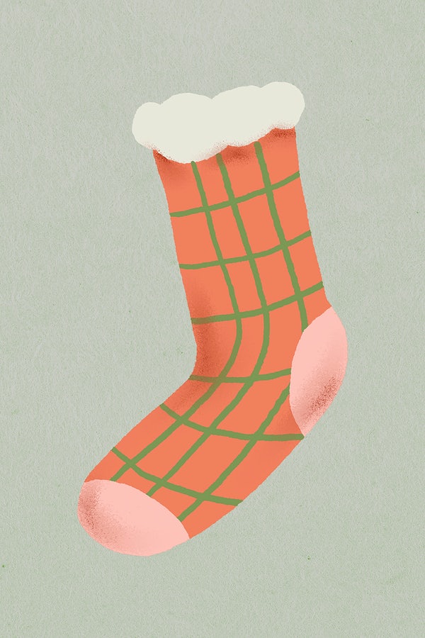 Christmas stocking doodle, cute illustration